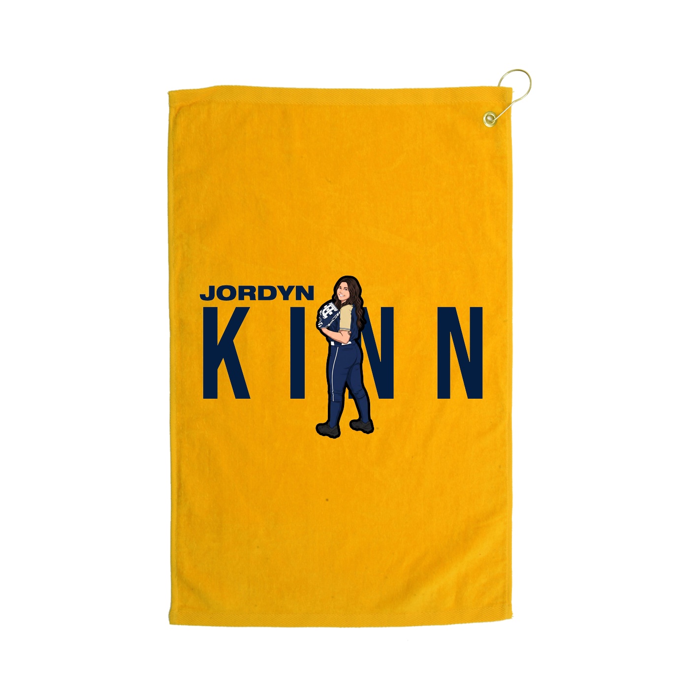 Golf Towel — Player Name in Gold