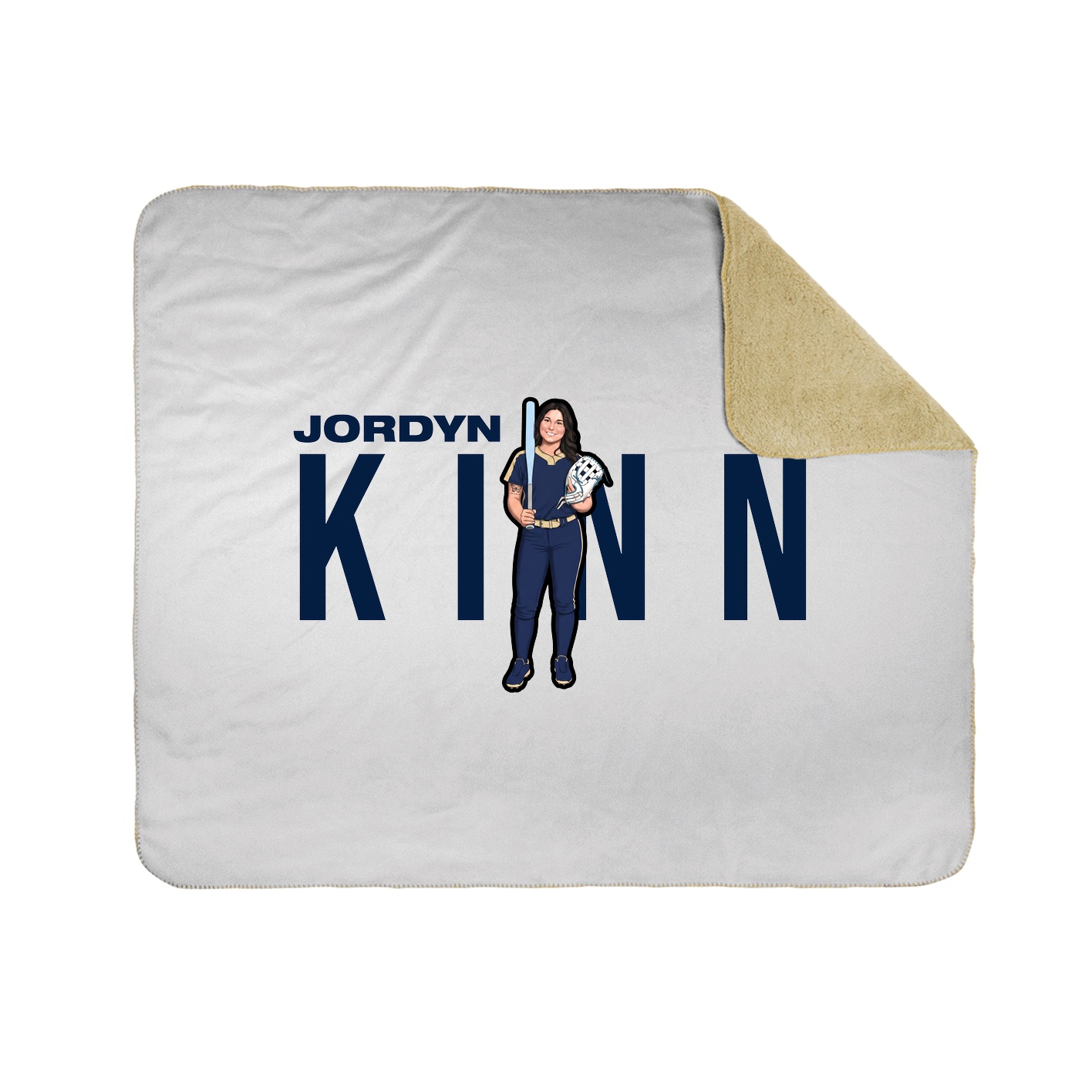 Throw Blanket — Player Name in White