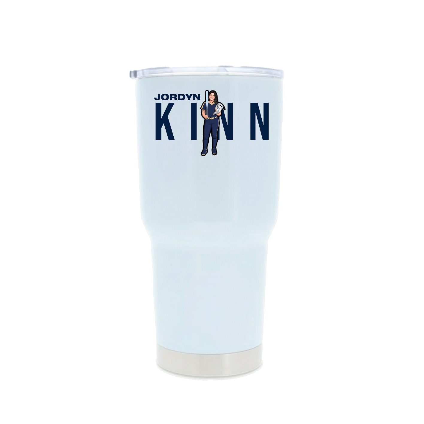 30oz Stainless Steel Tumbler — Player Name in White