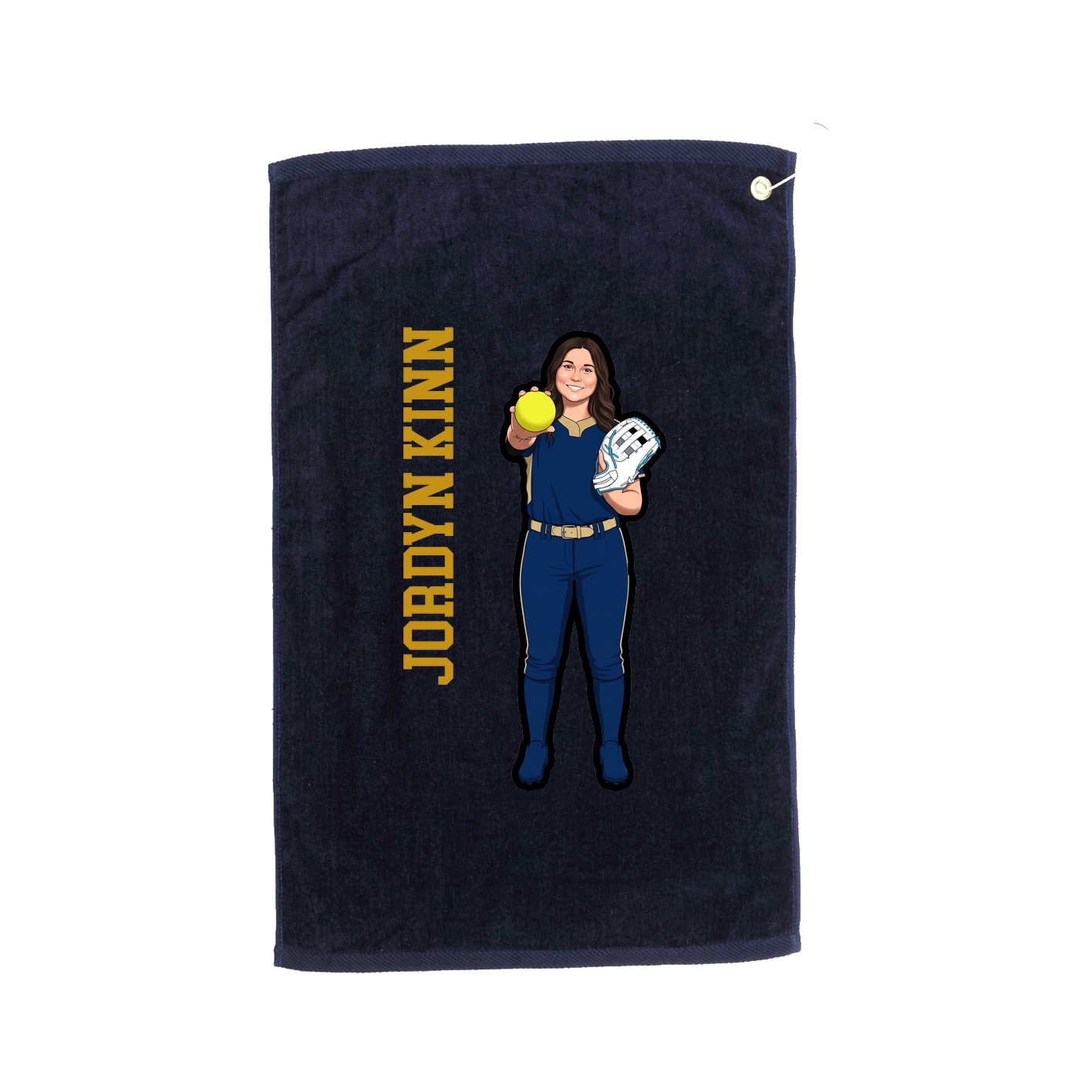 Golf Towel — Name Vertical in Navy