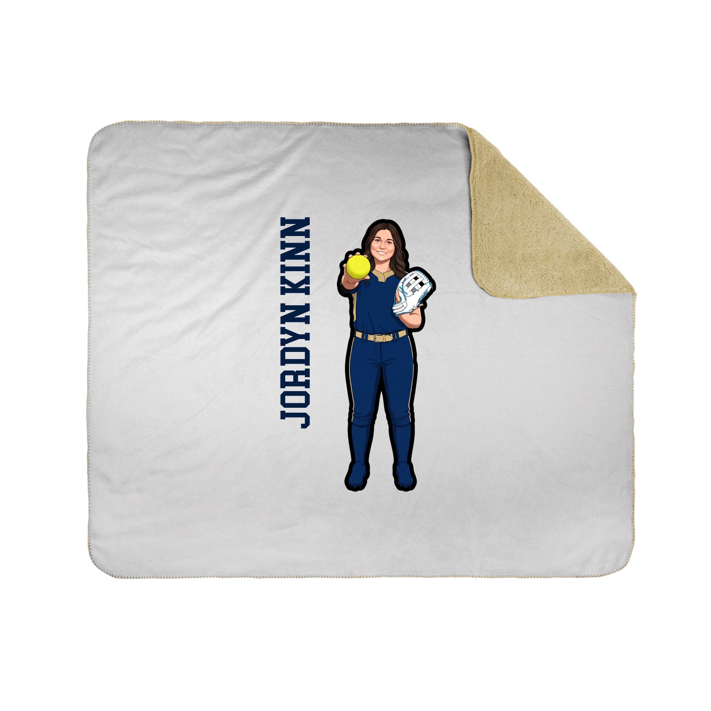 Throw Blanket — Name Vertical in White