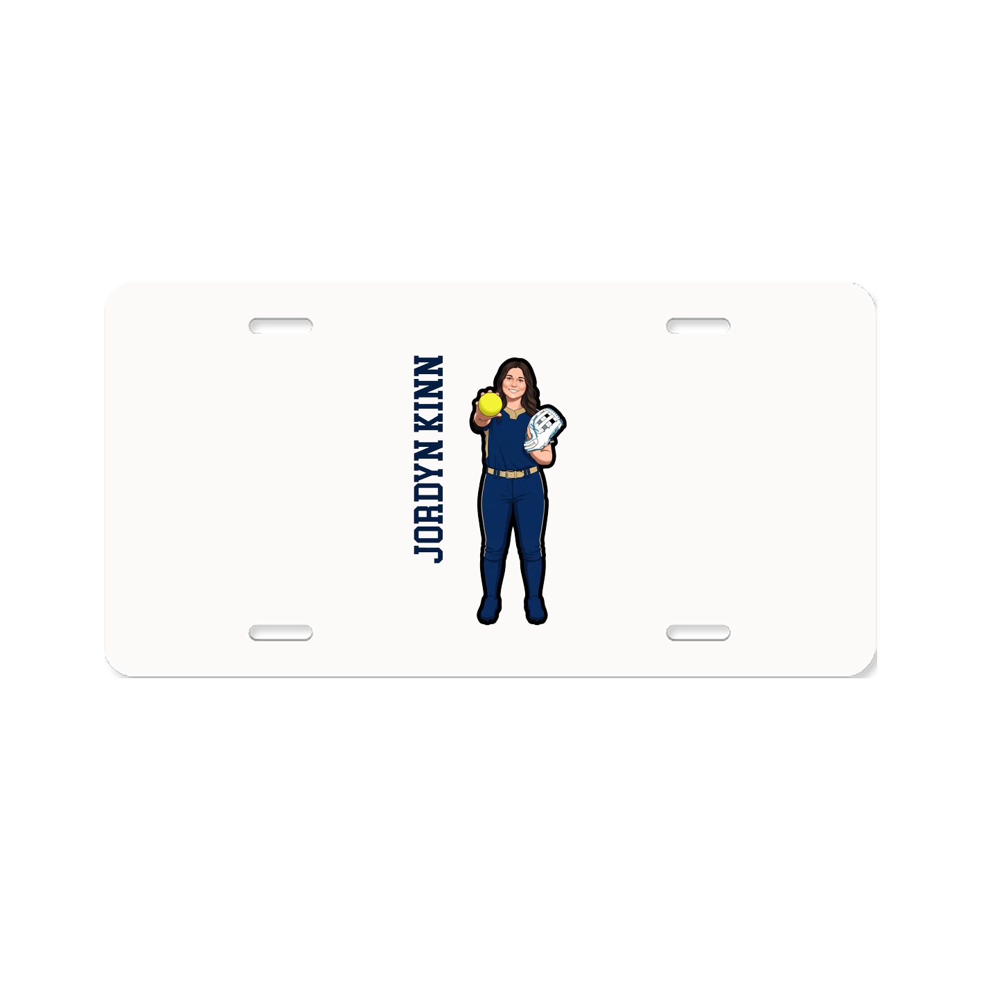 License Plate — Name Vertical in Classic