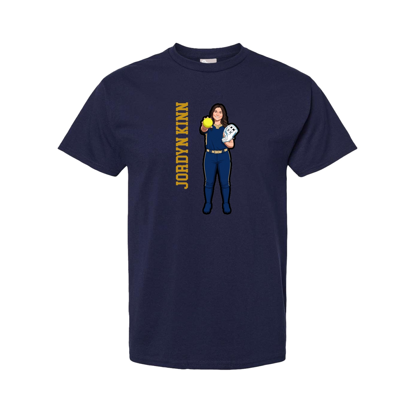 Tee — Name Vertical in Navy