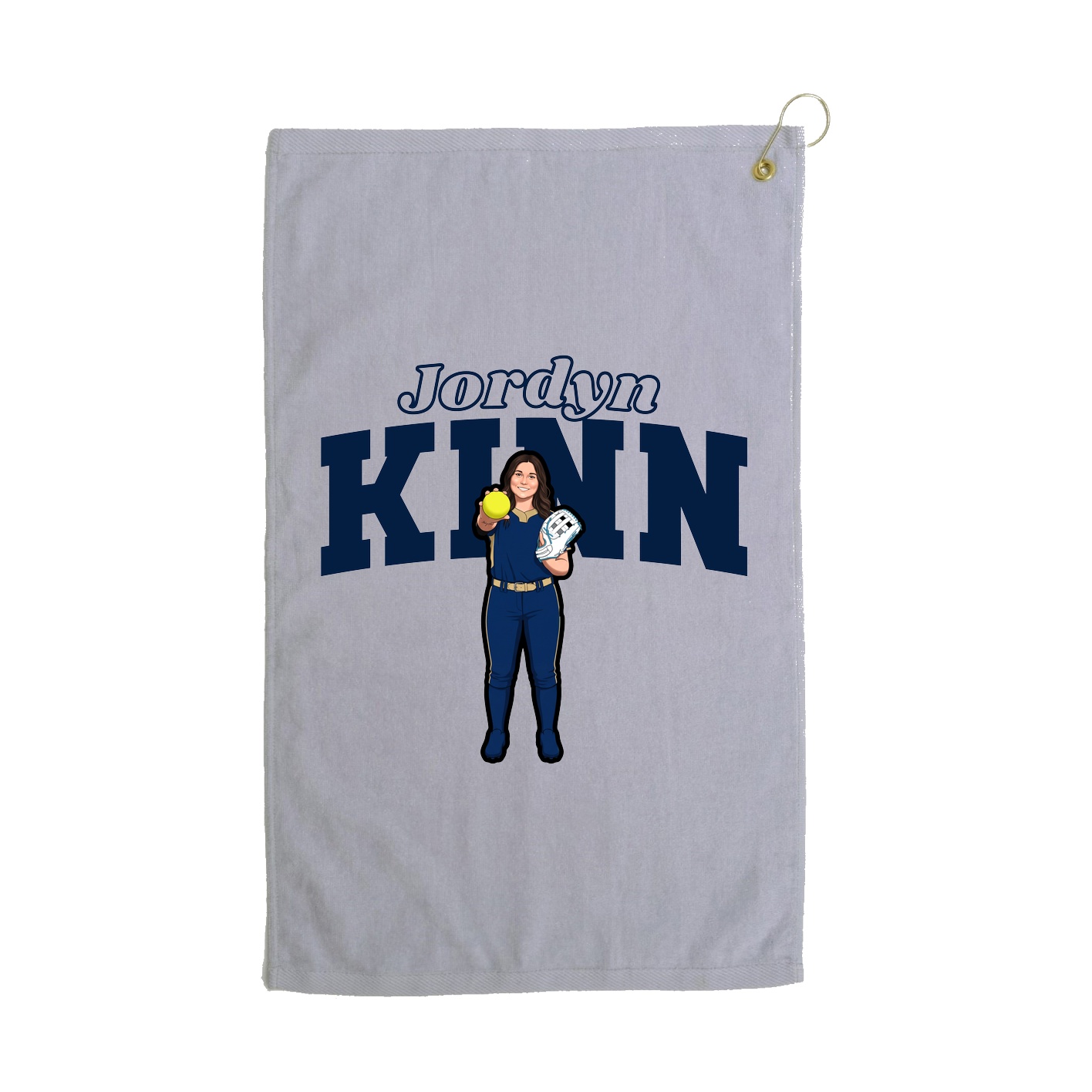 Golf Towel — Name Arch in Grey