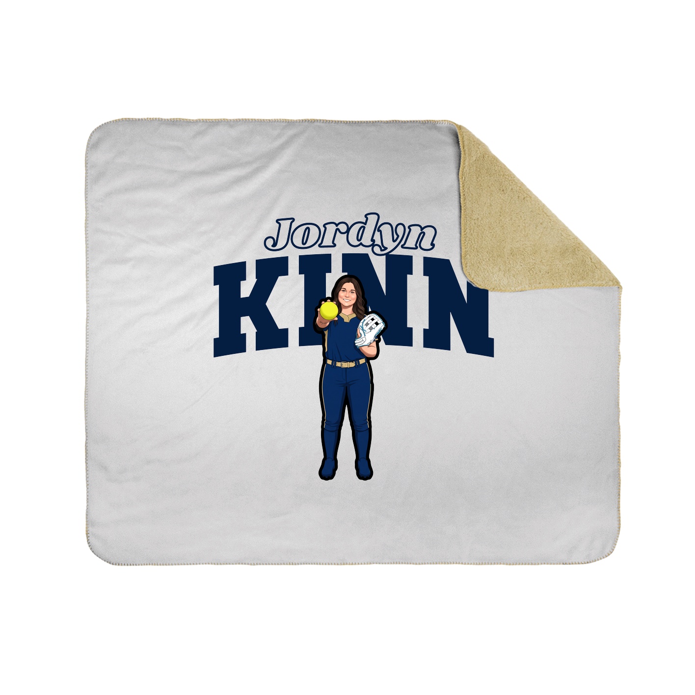 Throw Blanket — Name Arch in White