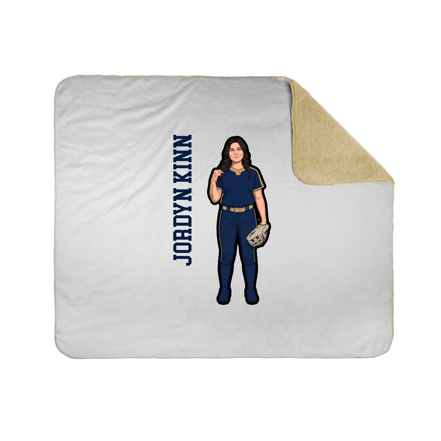 Throw Blanket — Name Vertical in White