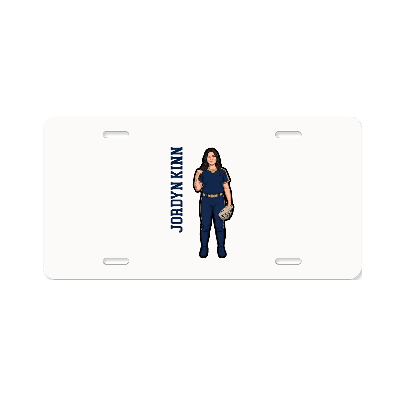 License Plate — Name Vertical in Classic