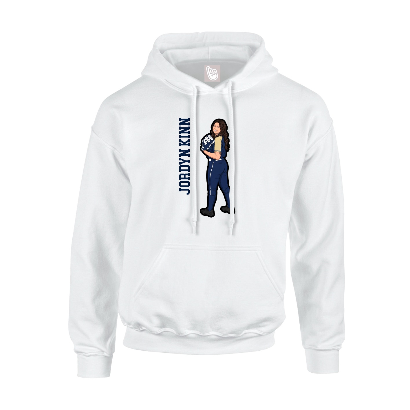 Hoodie — Name Vertical in White