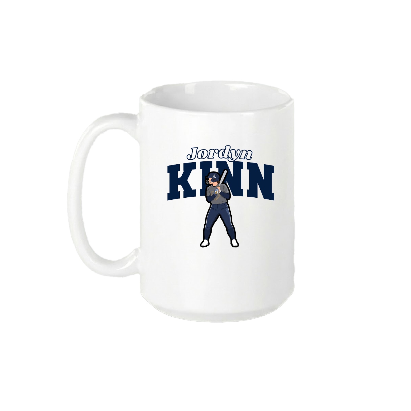 15oz Coffee Mug — Name Arch in White
