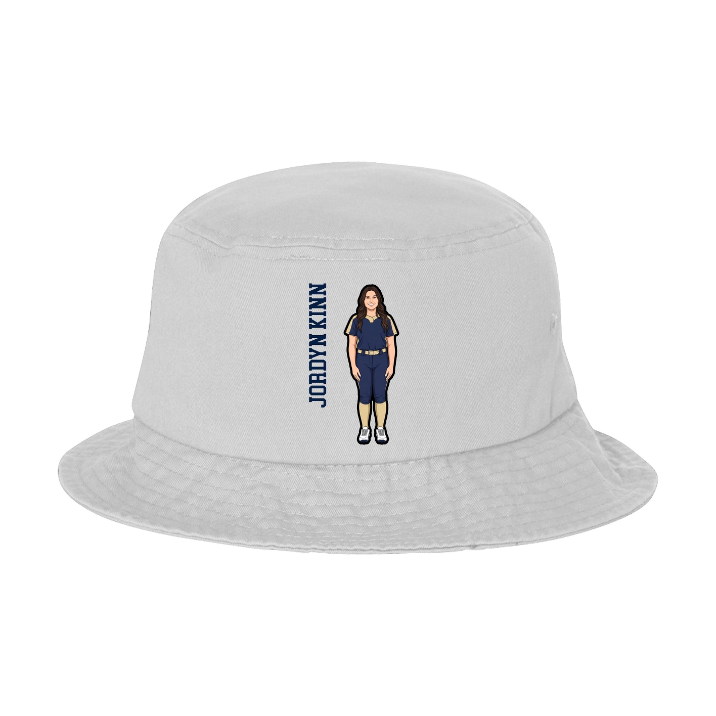Bucket Cap — Name Vertical in White