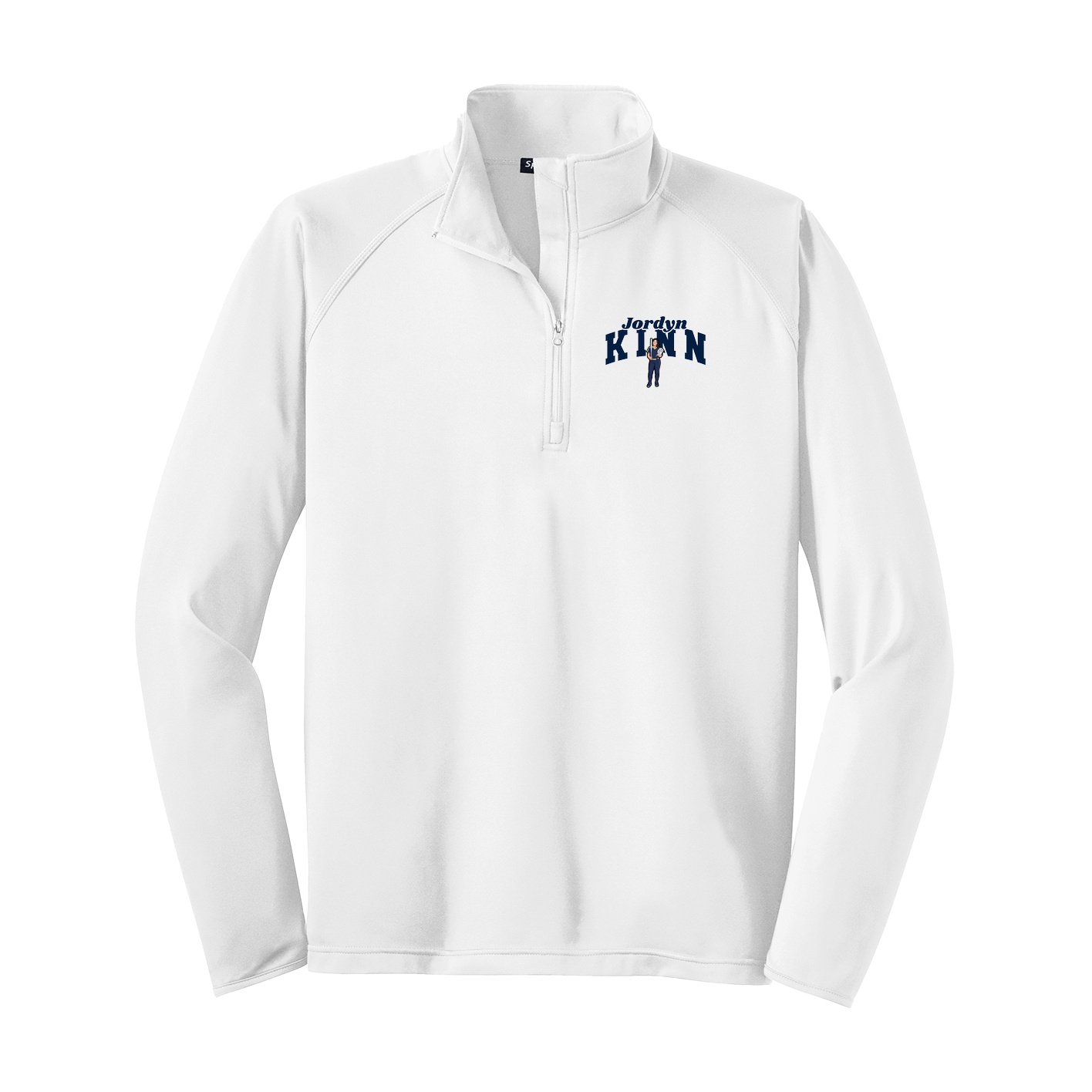 Q-Zip Pullover — Signature Arch in White