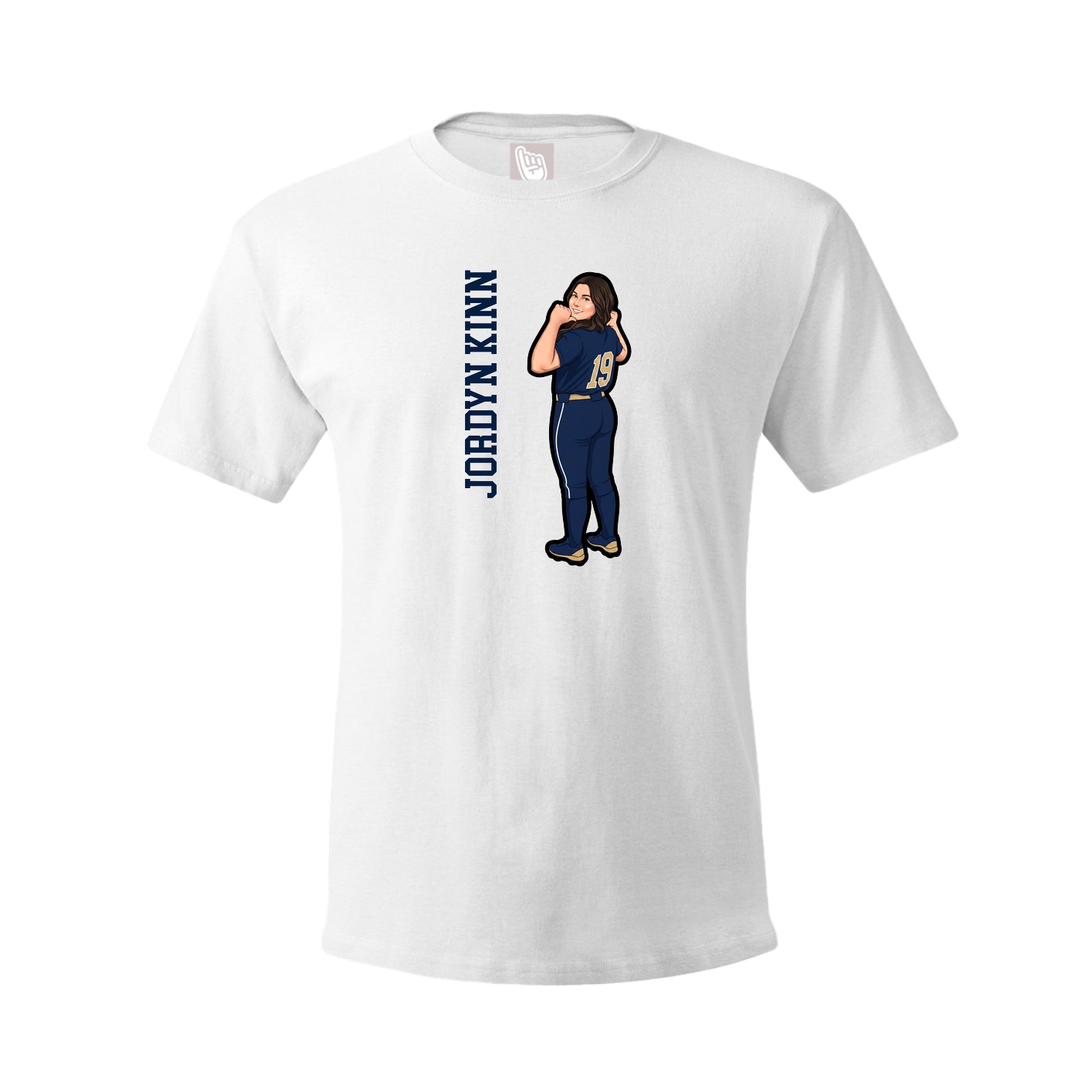 Youth Tee — Name Vertical in White