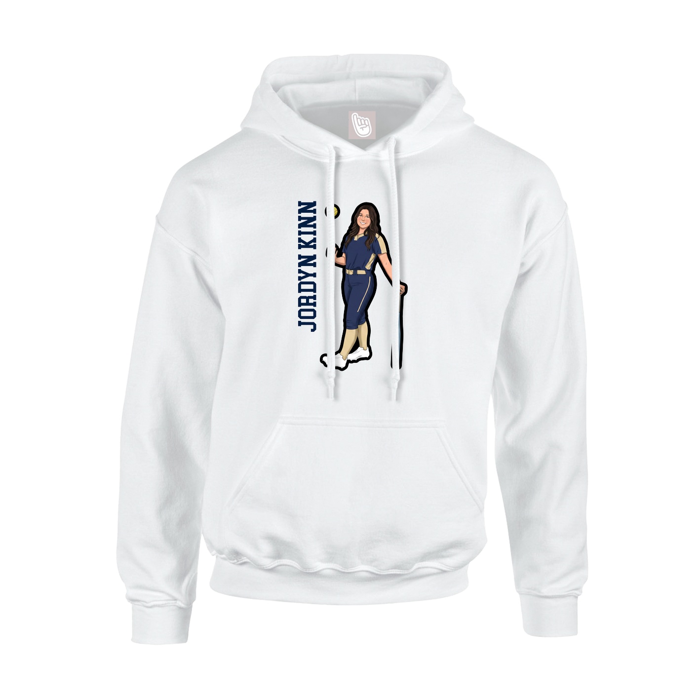 Hoodie — Name Vertical in White