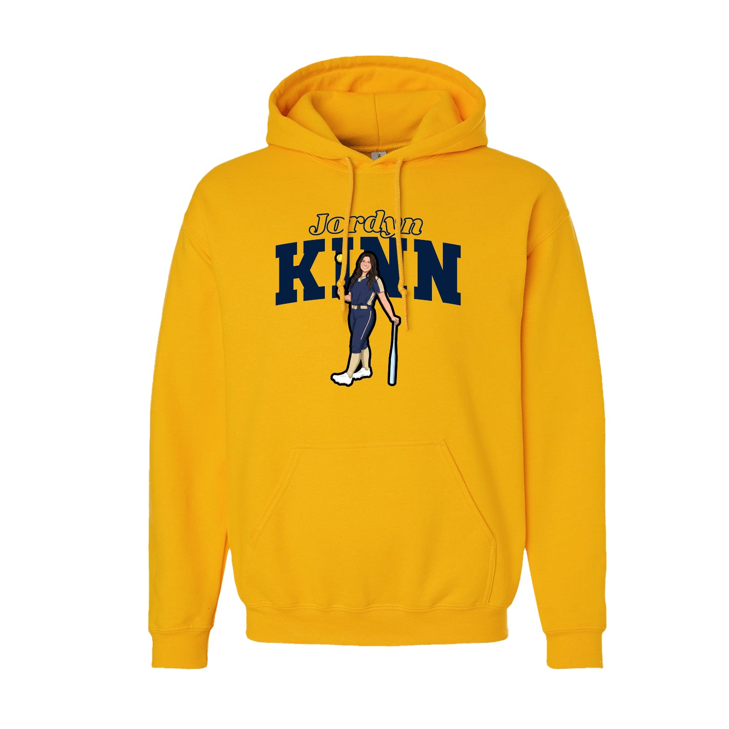 Youth Hoodie — Name Arch in Gold