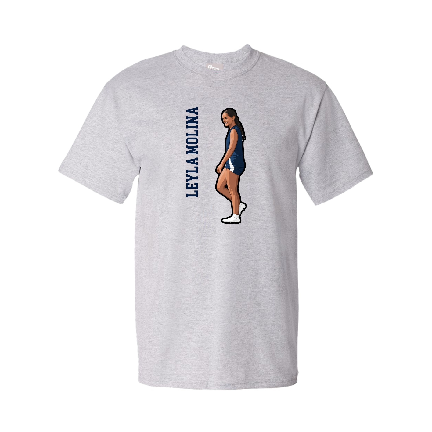 Tee — Name Vertical in Grey