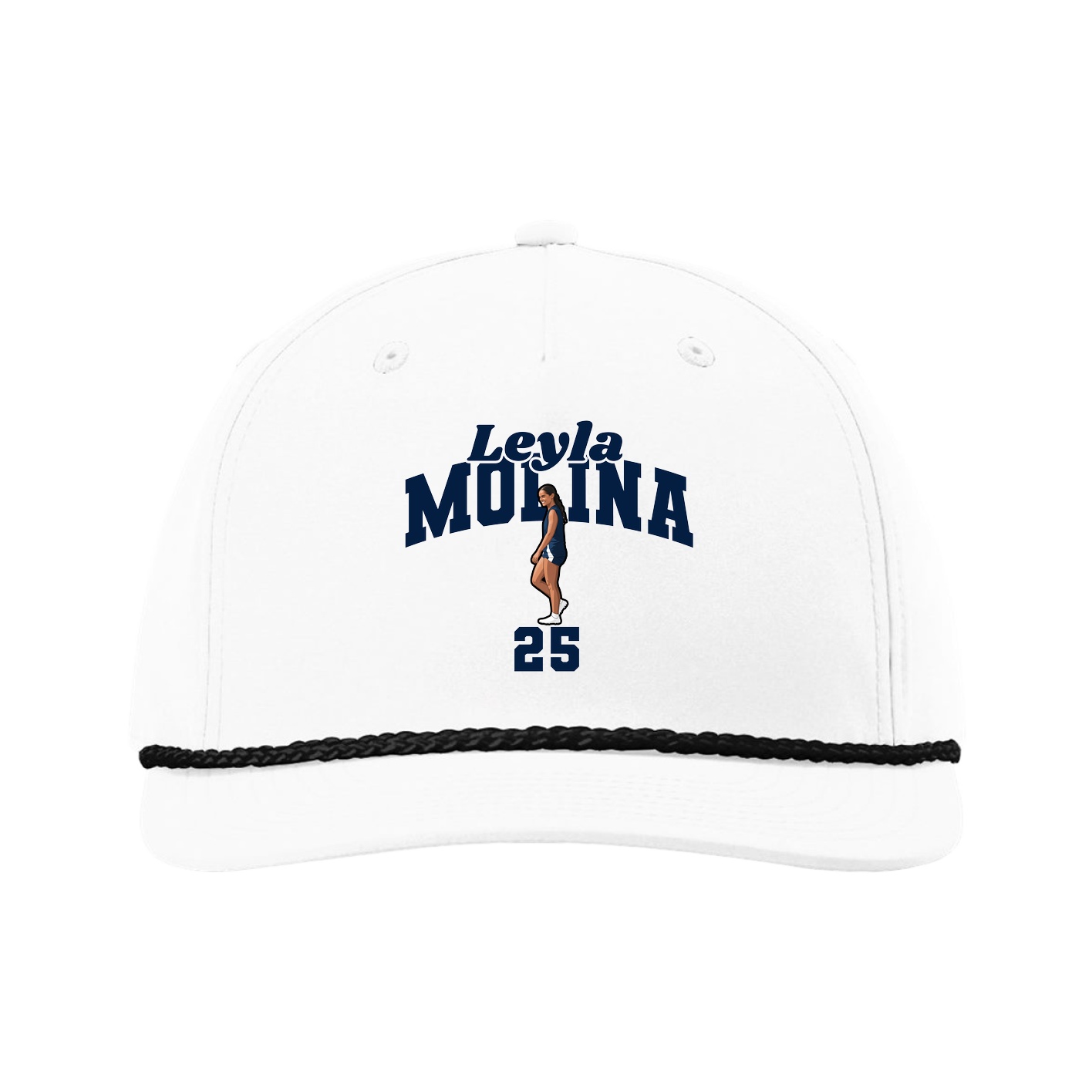 Five-Panel Classic Rope Cap — Signature Arch in White