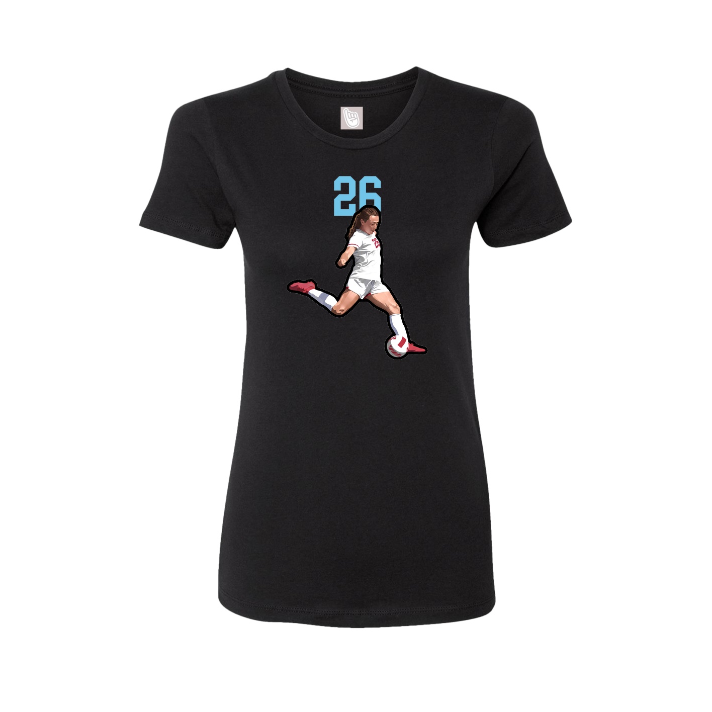 Fitted Women's Tee — Number Top in Black