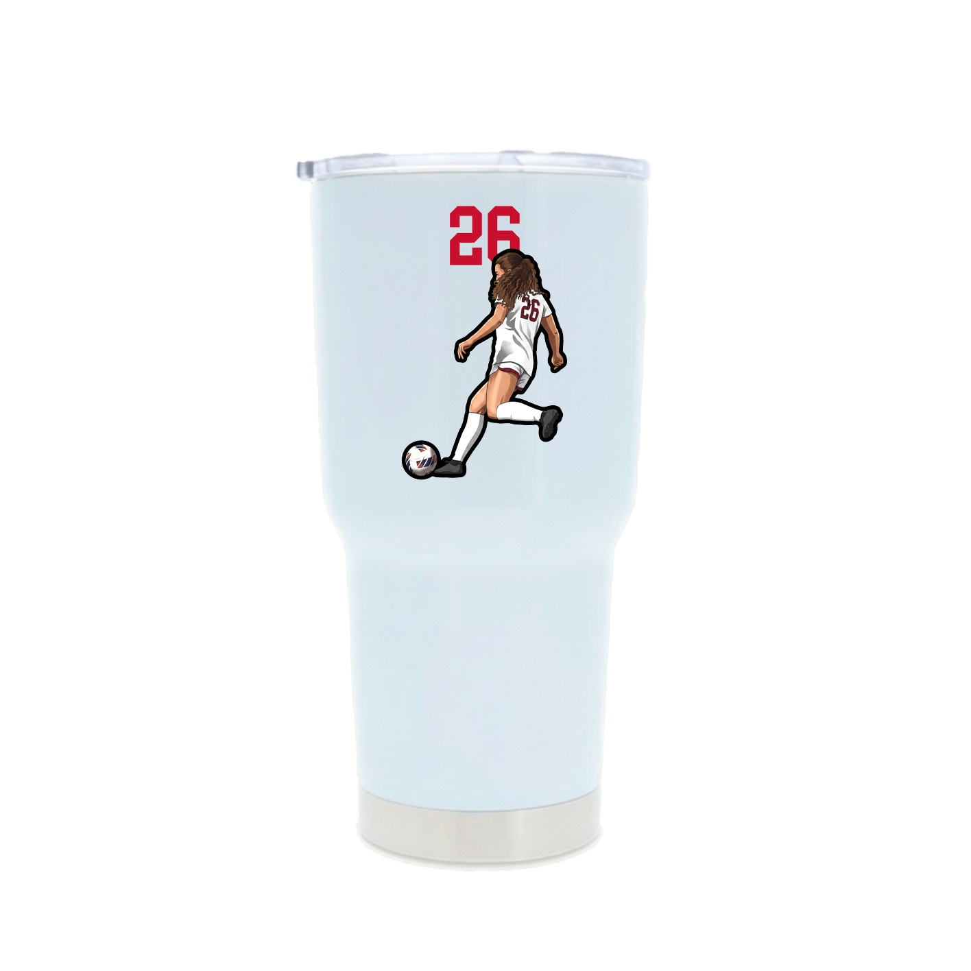 30oz Stainless Steel Tumbler — Number Top in White