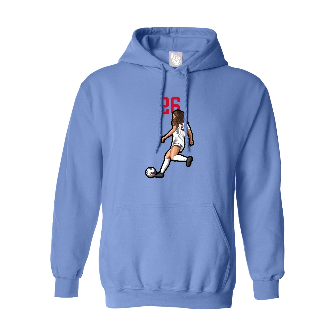 Youth Hoodie — Number Top in Powder Blue