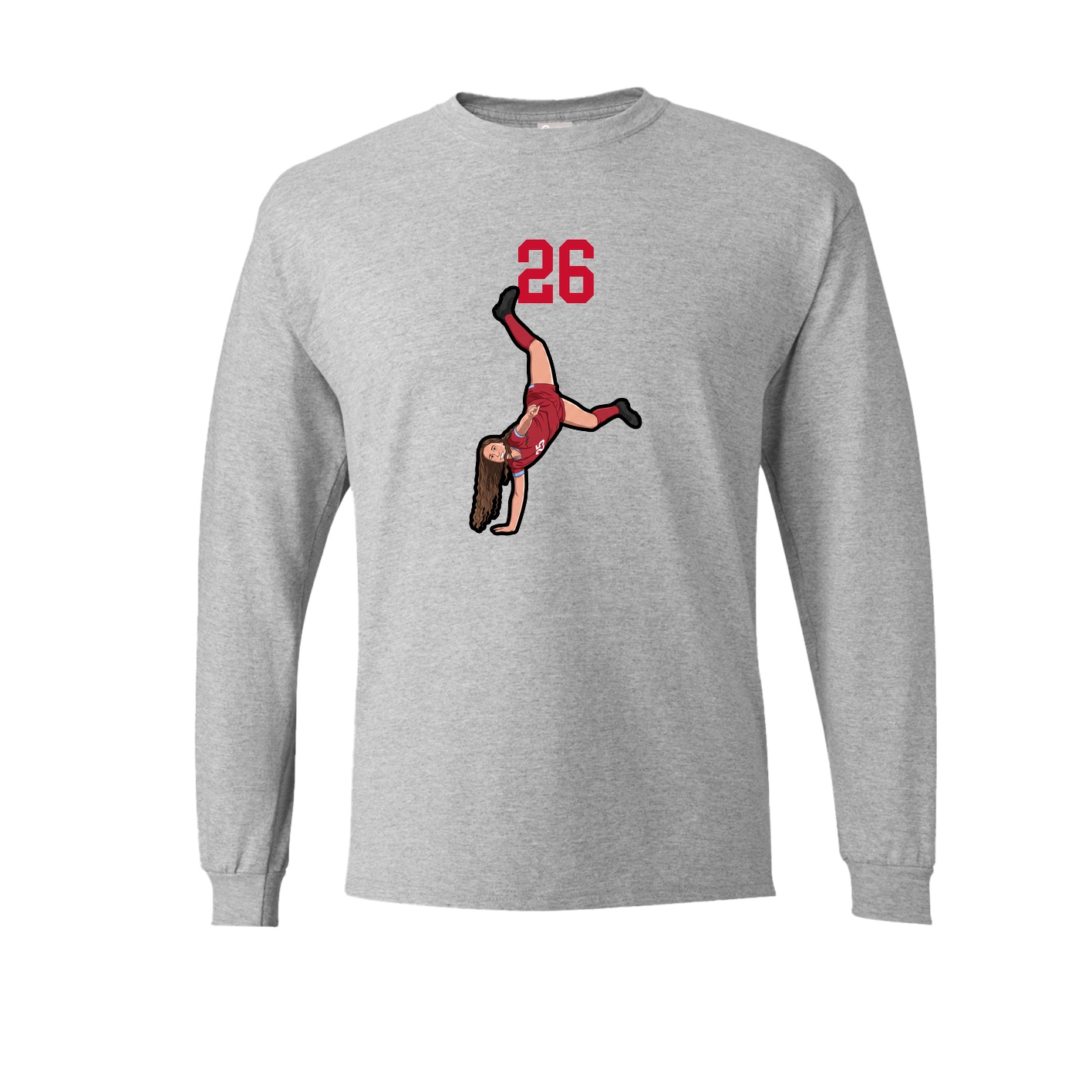 Long Sleeve Tee — Number Top in Grey