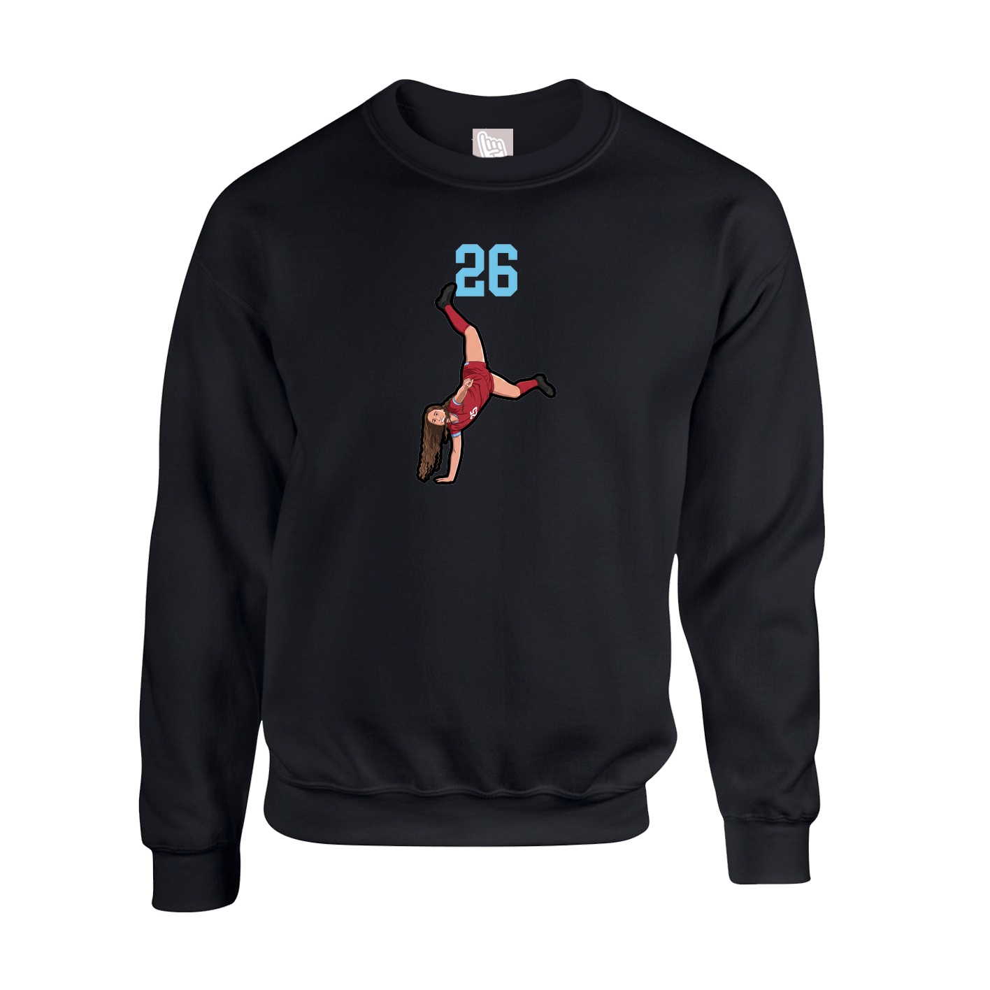 Fleece Crew — Number Top in Black