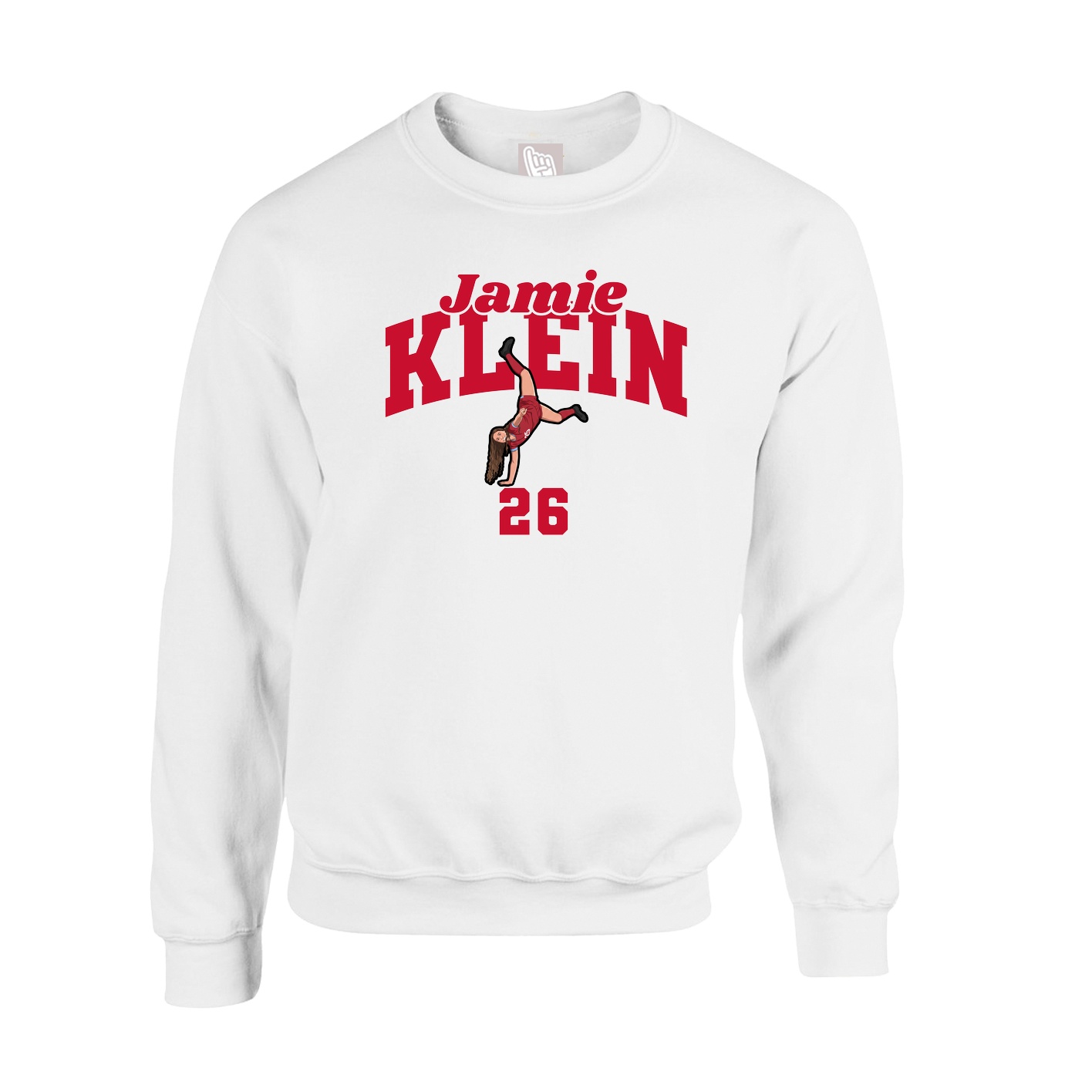 Fleece Crew — Signature Arch in White