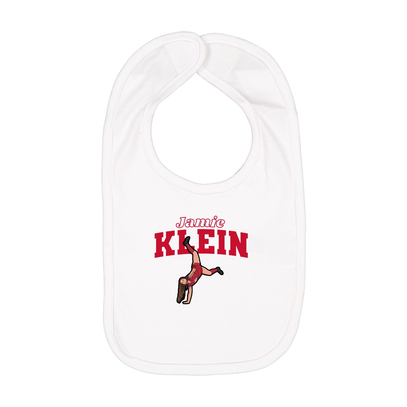 Infant Bib — Name Arch in White