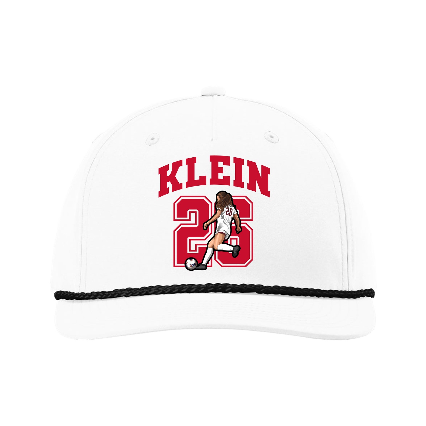 Five-Panel Classic Rope Cap — Number in White