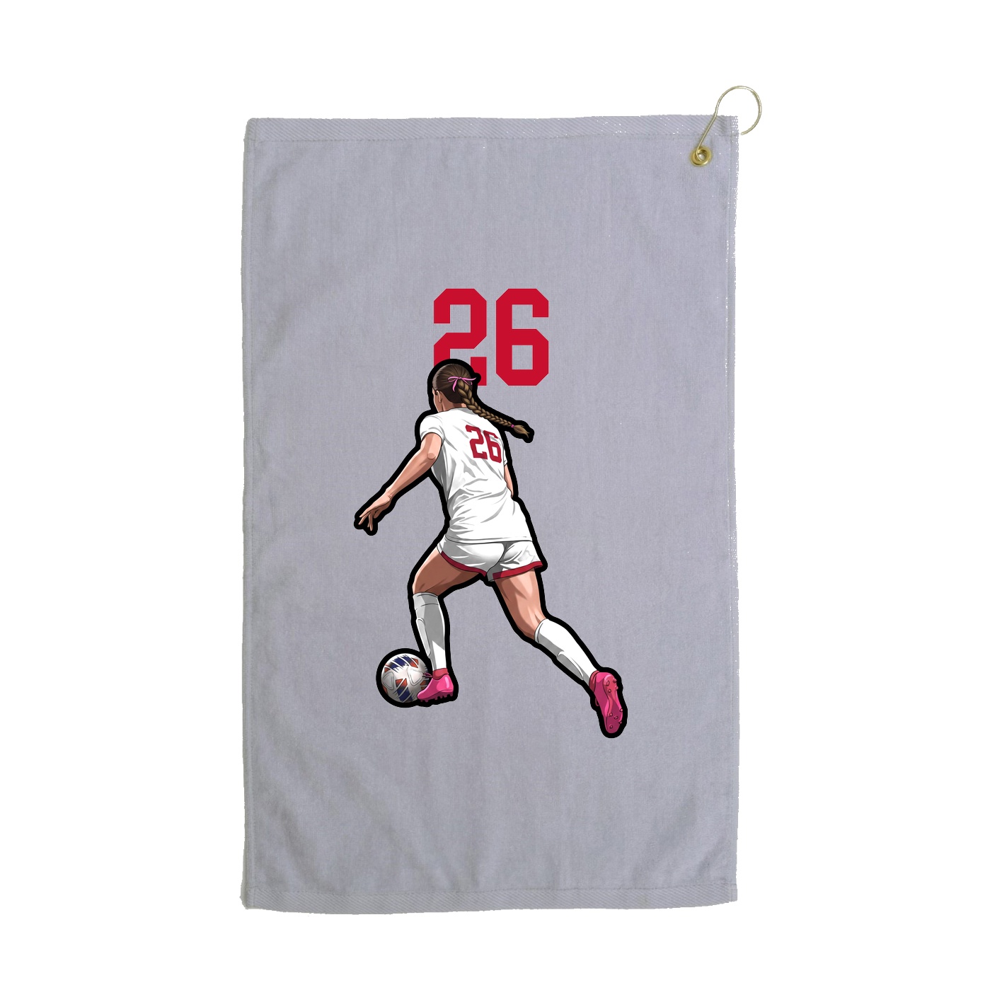 Golf Towel — Number Top in Grey