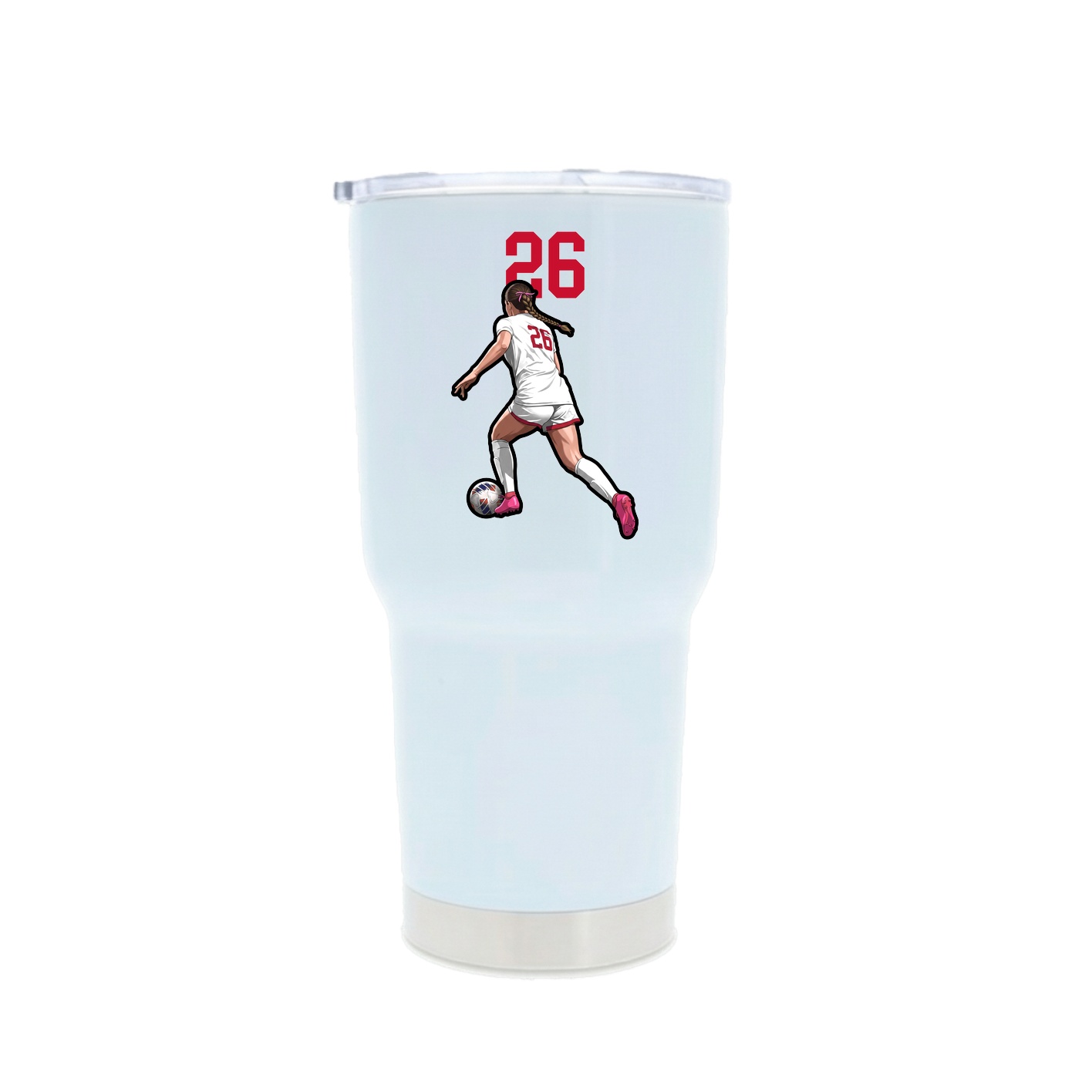 30oz Stainless Steel Tumbler — Number Top in White