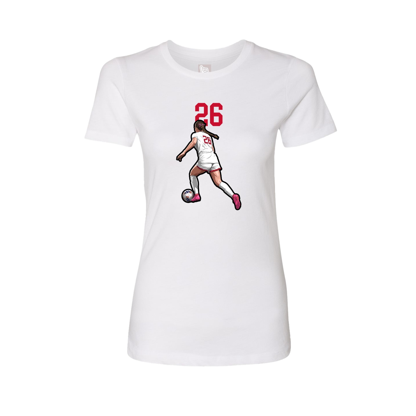 Fitted Women's Tee — Number Top in White