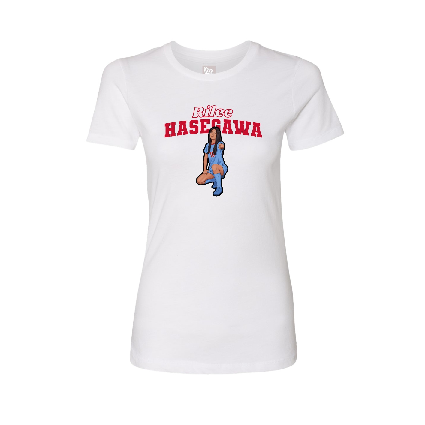 Fitted Women's Tee — Name Arch in White