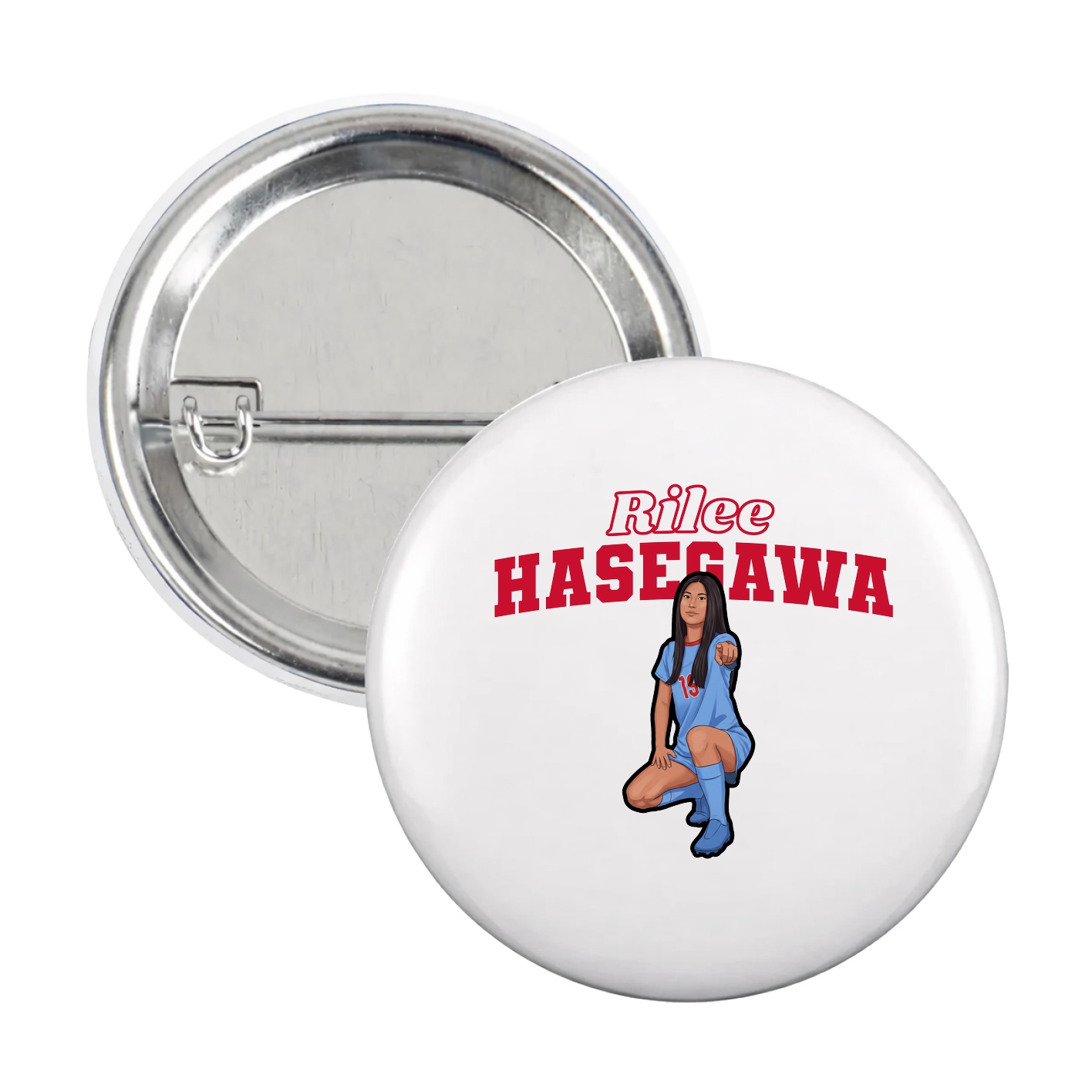 Game Day Button — Name Arch in White