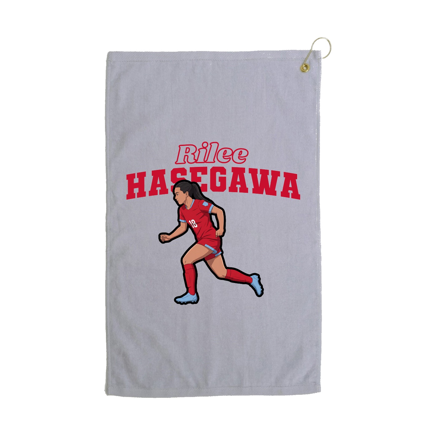 Golf Towel — Name Arch in Grey