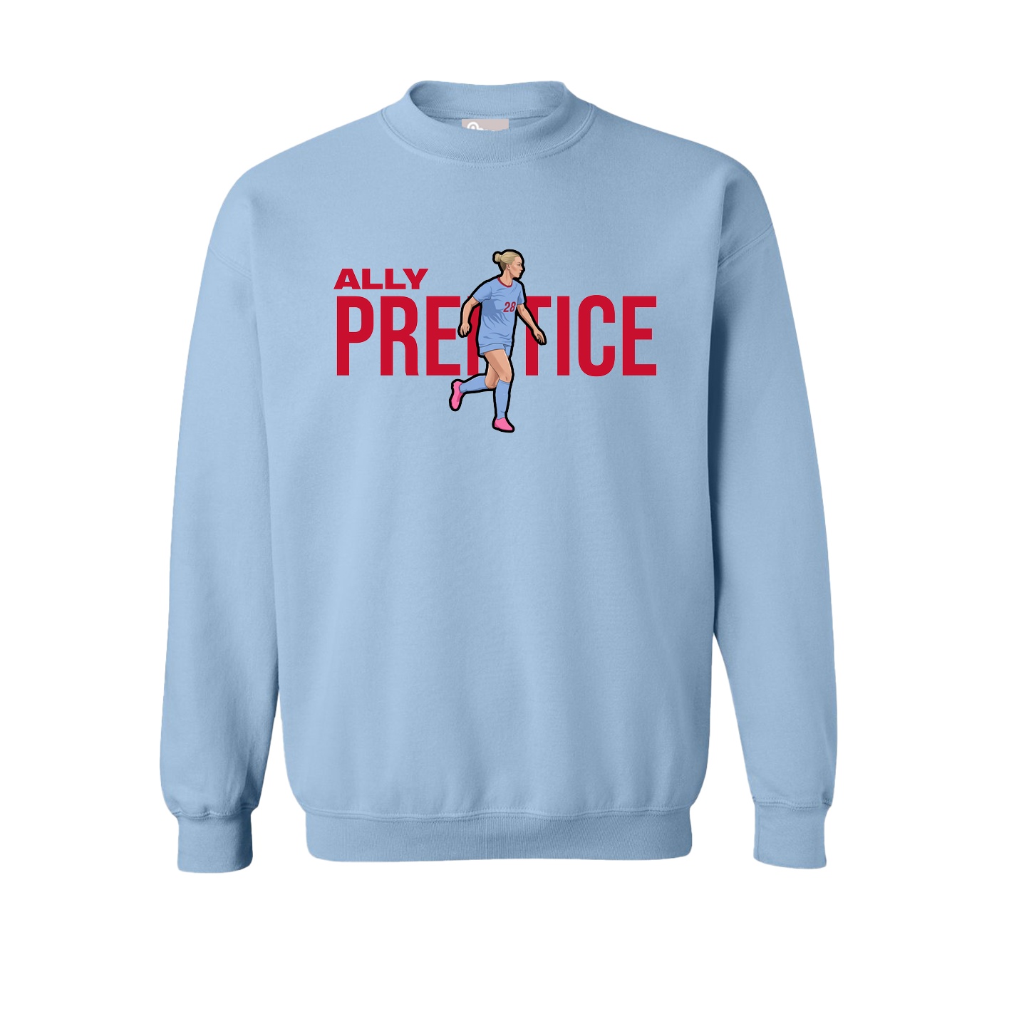 Fleece Crew — Player Name in Light Blue