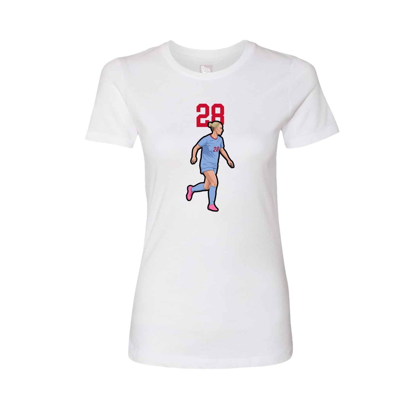 Fitted Women's Tee — Number Top in White