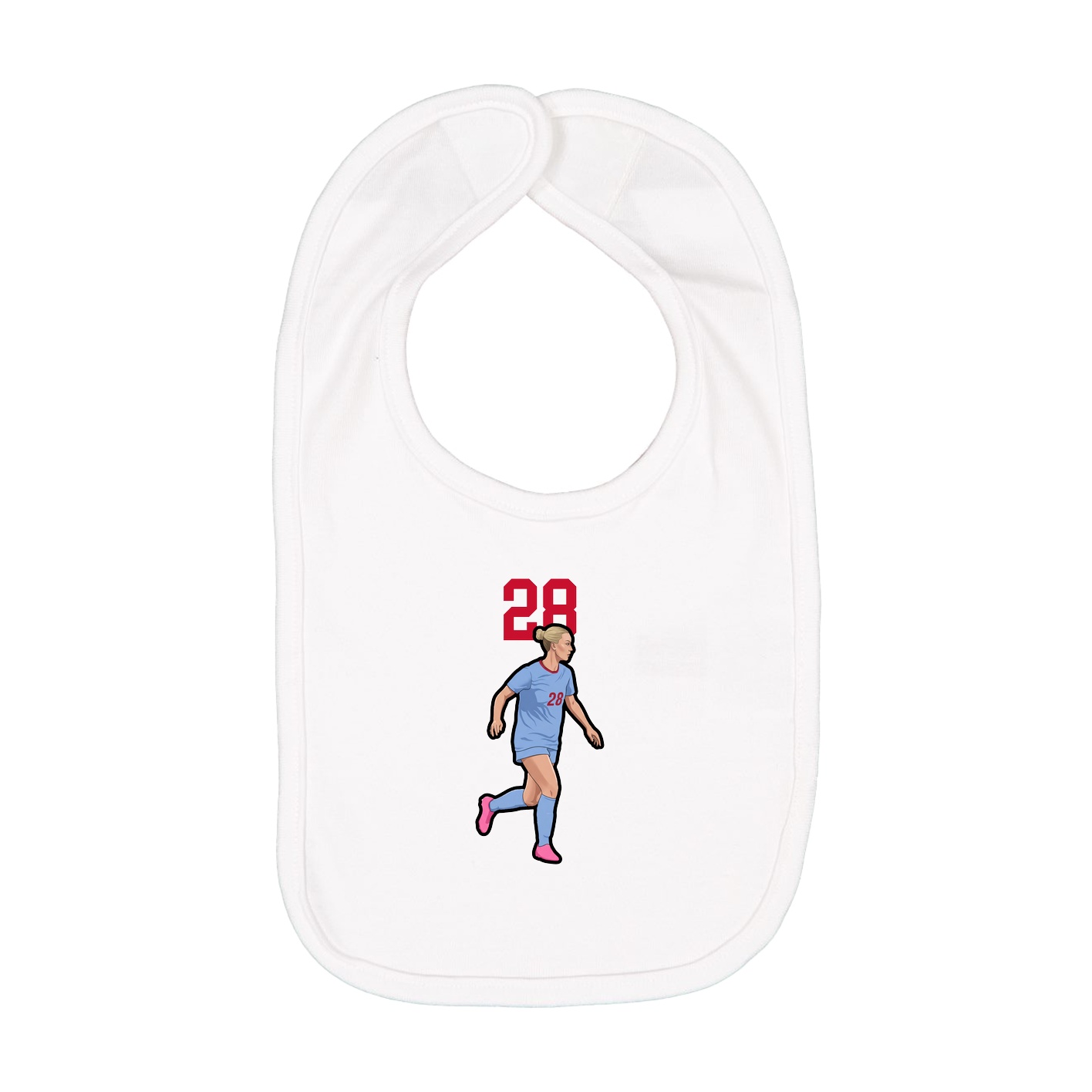 Infant Bib — Number Top in White