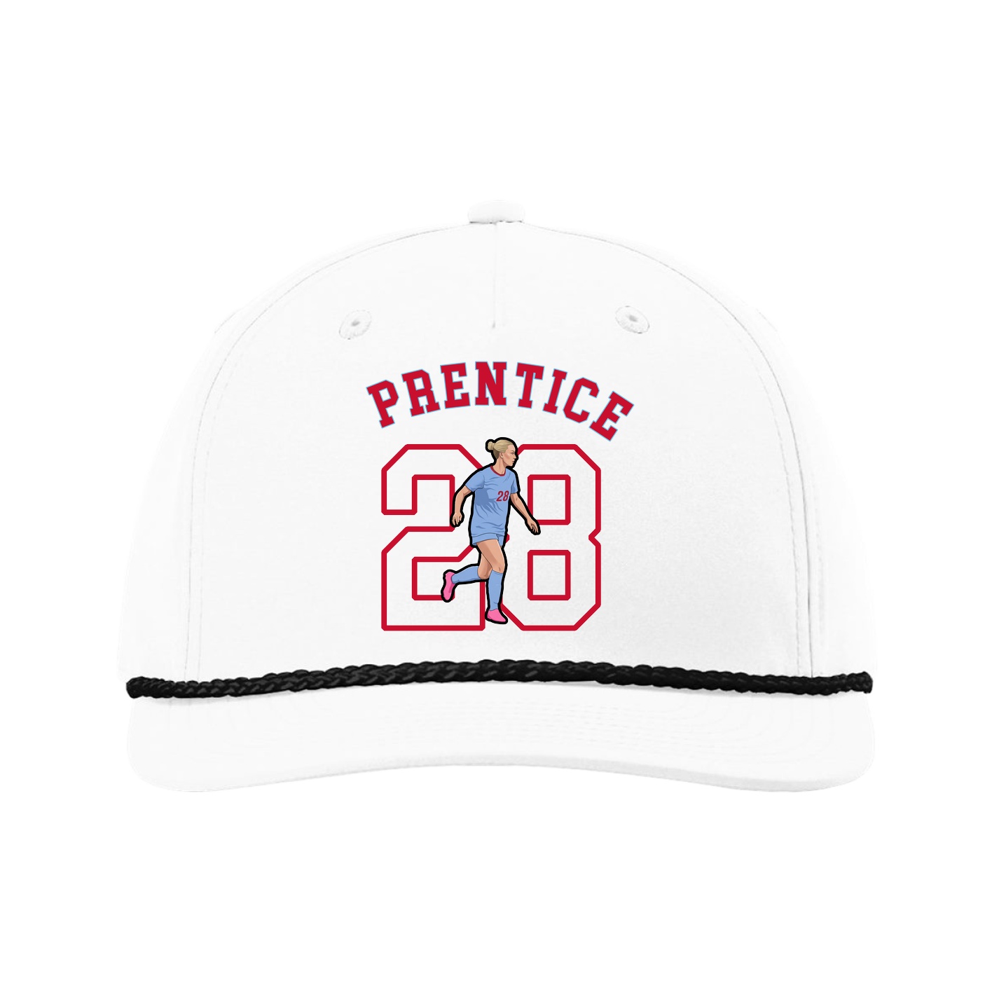 Five-Panel Classic Rope Cap — Shirsey Arch in White