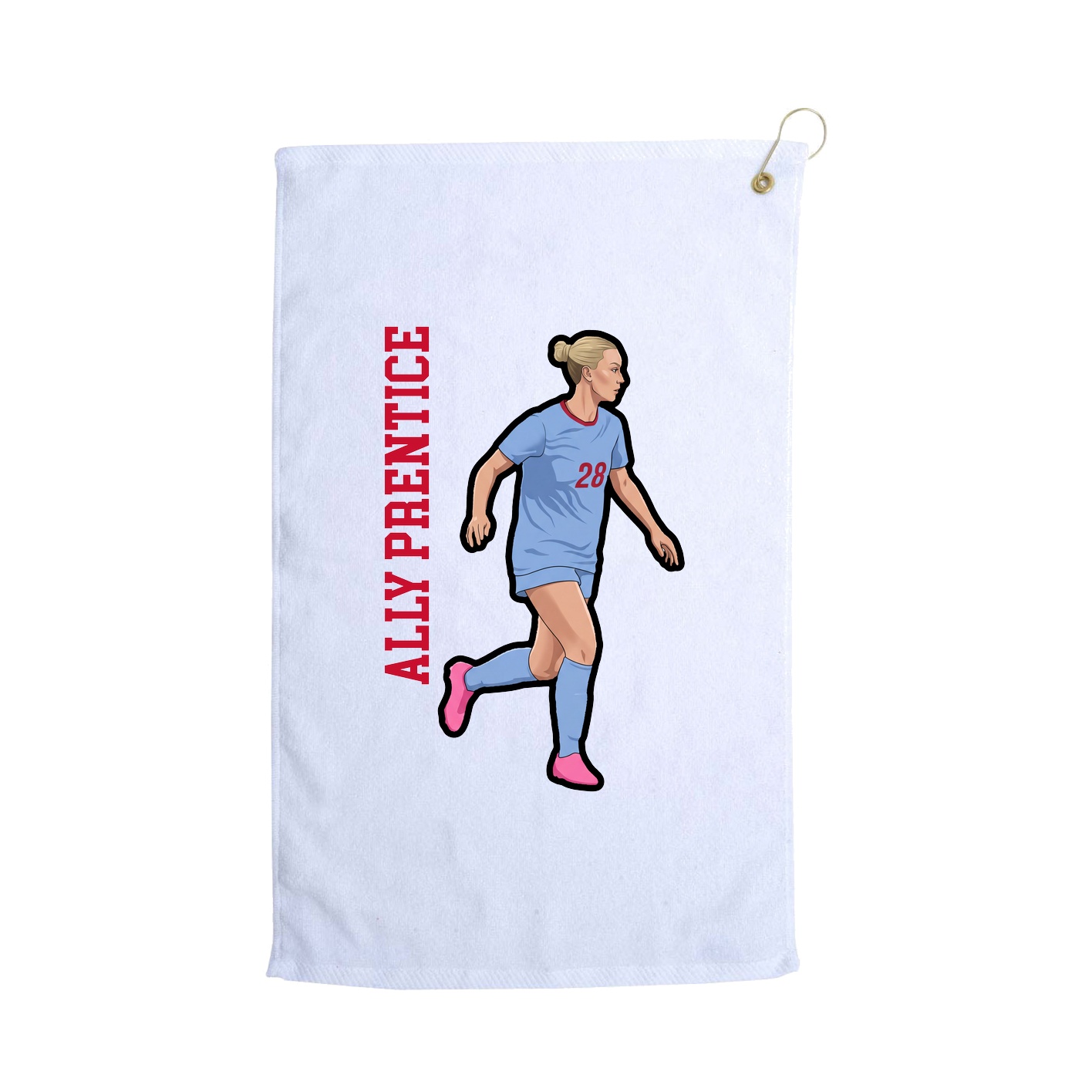 Golf Towel — Name Vertical in White