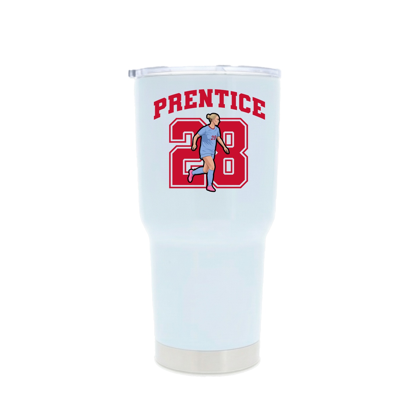 30oz Stainless Steel Tumbler — Number in White