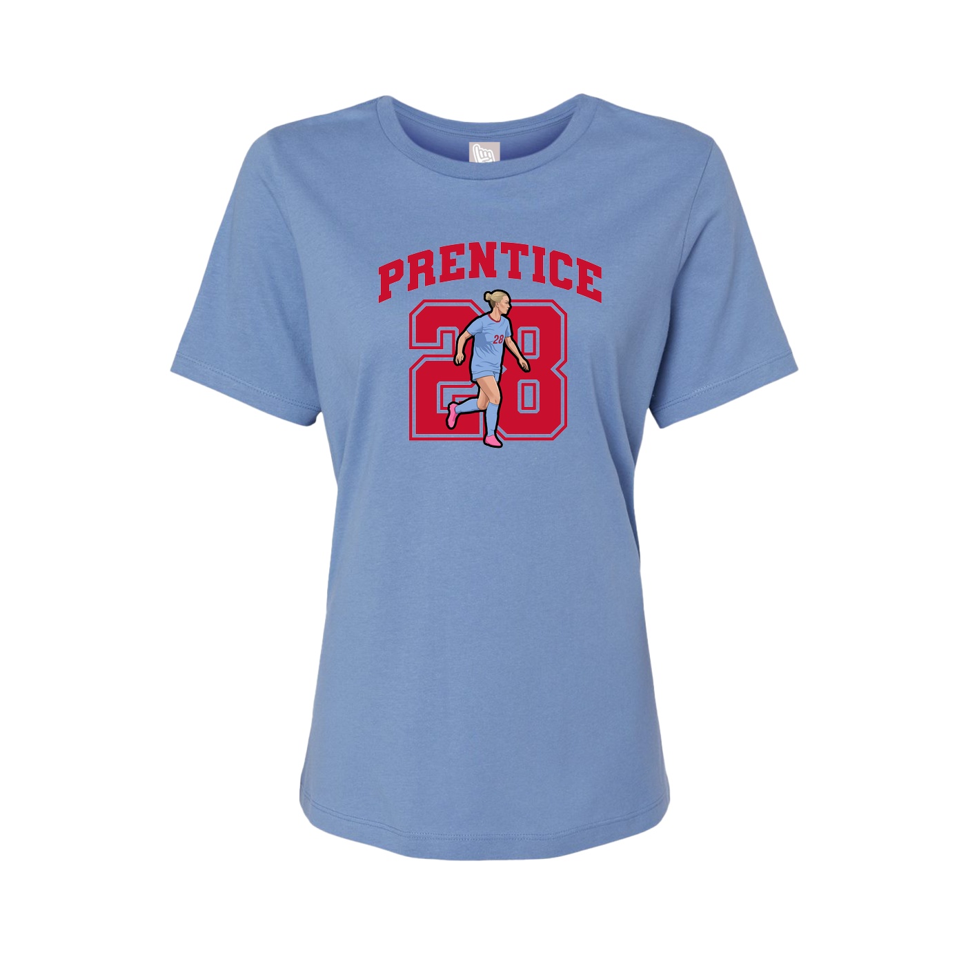 Fitted Women's Tee — Number in Powder Blue