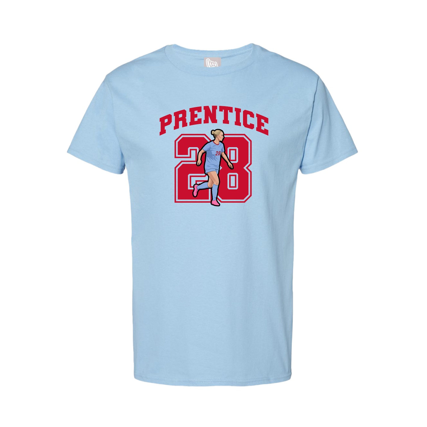 Youth Tee — Number in Light Blue