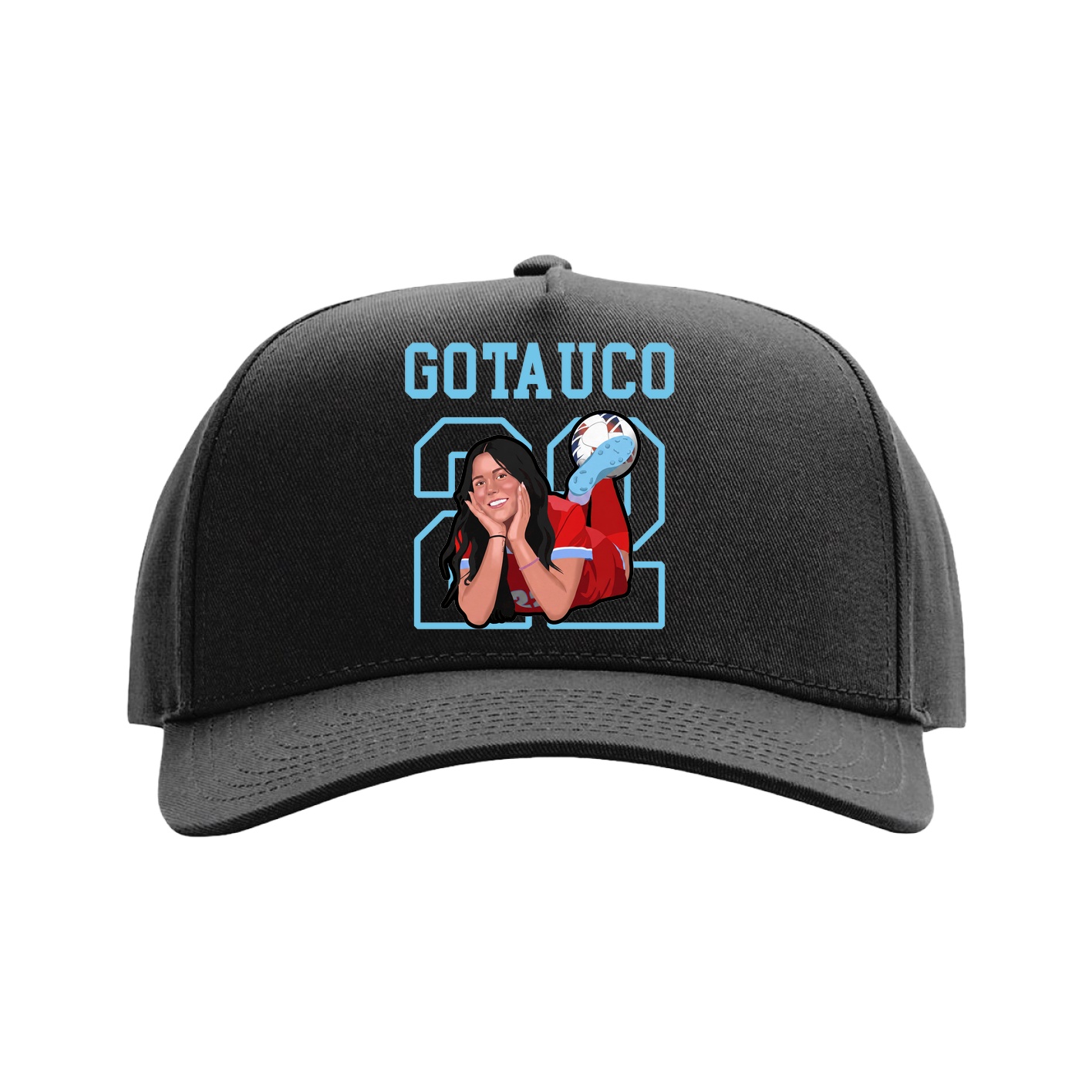Full Fabric Five-Panel Champ Cap — Shirsey in Black