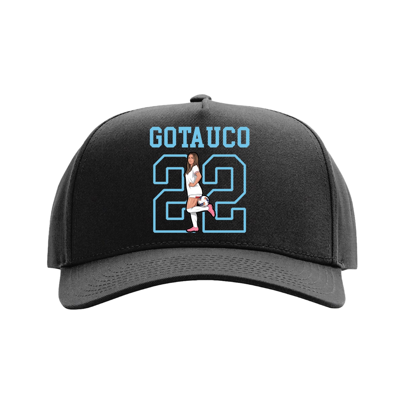 Full Fabric Five-Panel Champ Cap — Shirsey in Black