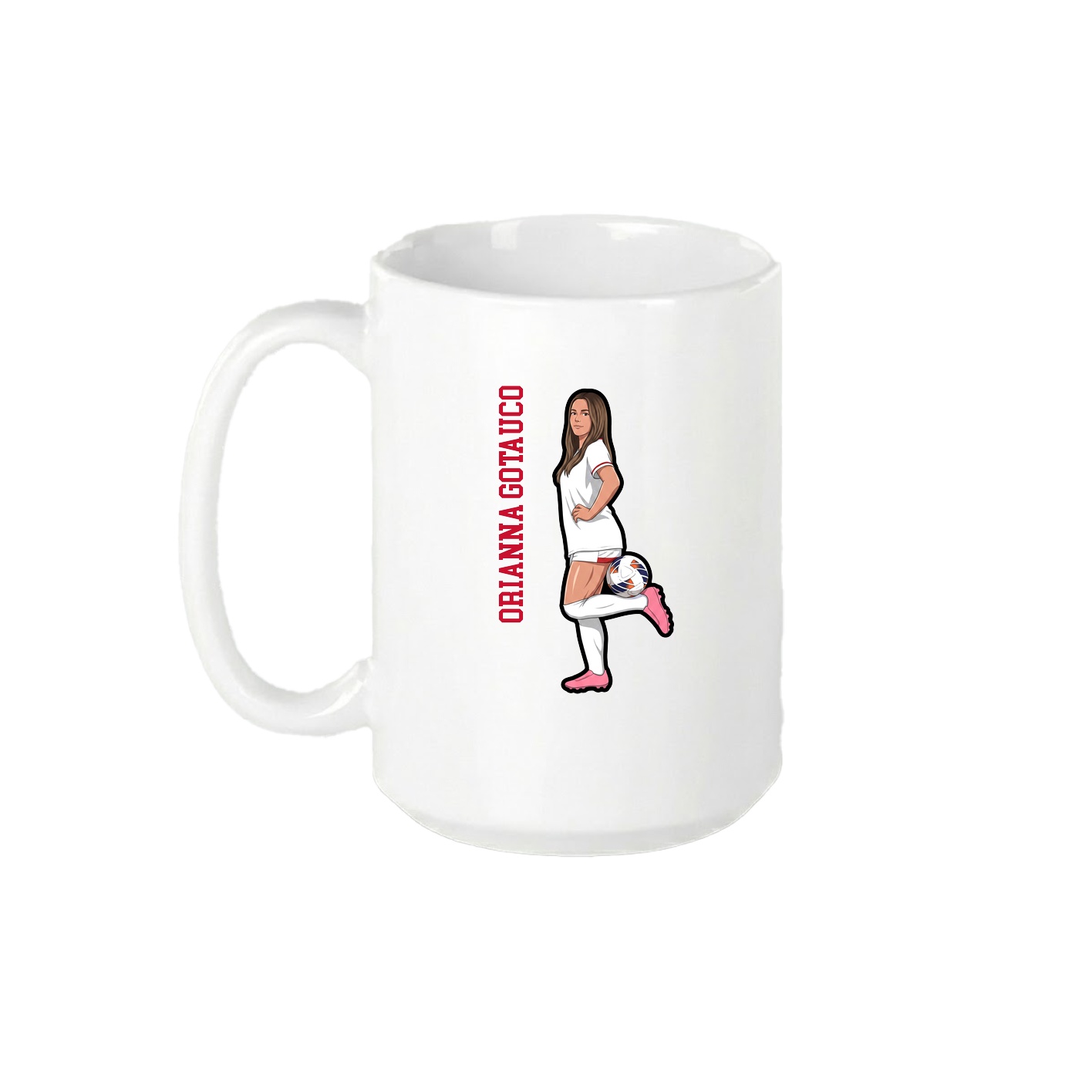 15oz Coffee Mug — Name Vertical in White