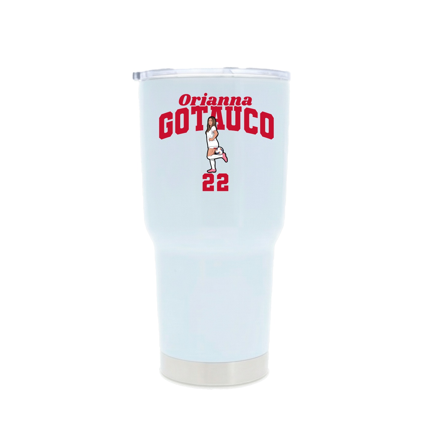 30oz Stainless Steel Tumbler — Signature Arch in White