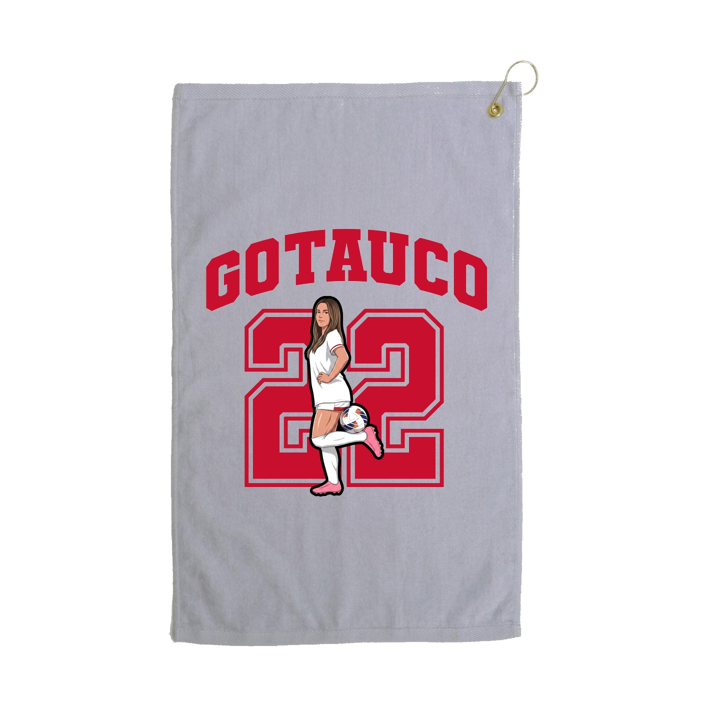 Golf Towel — Number in Grey