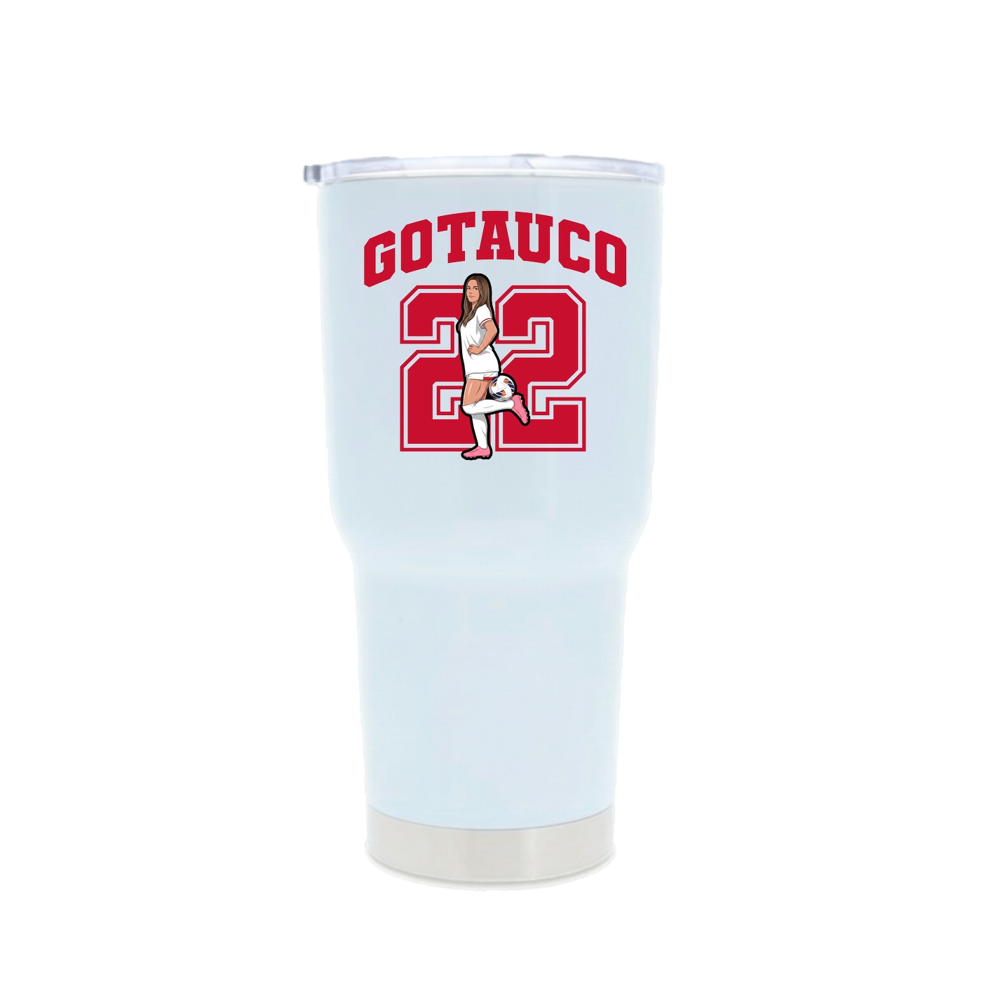 30oz Stainless Steel Tumbler — Number in White