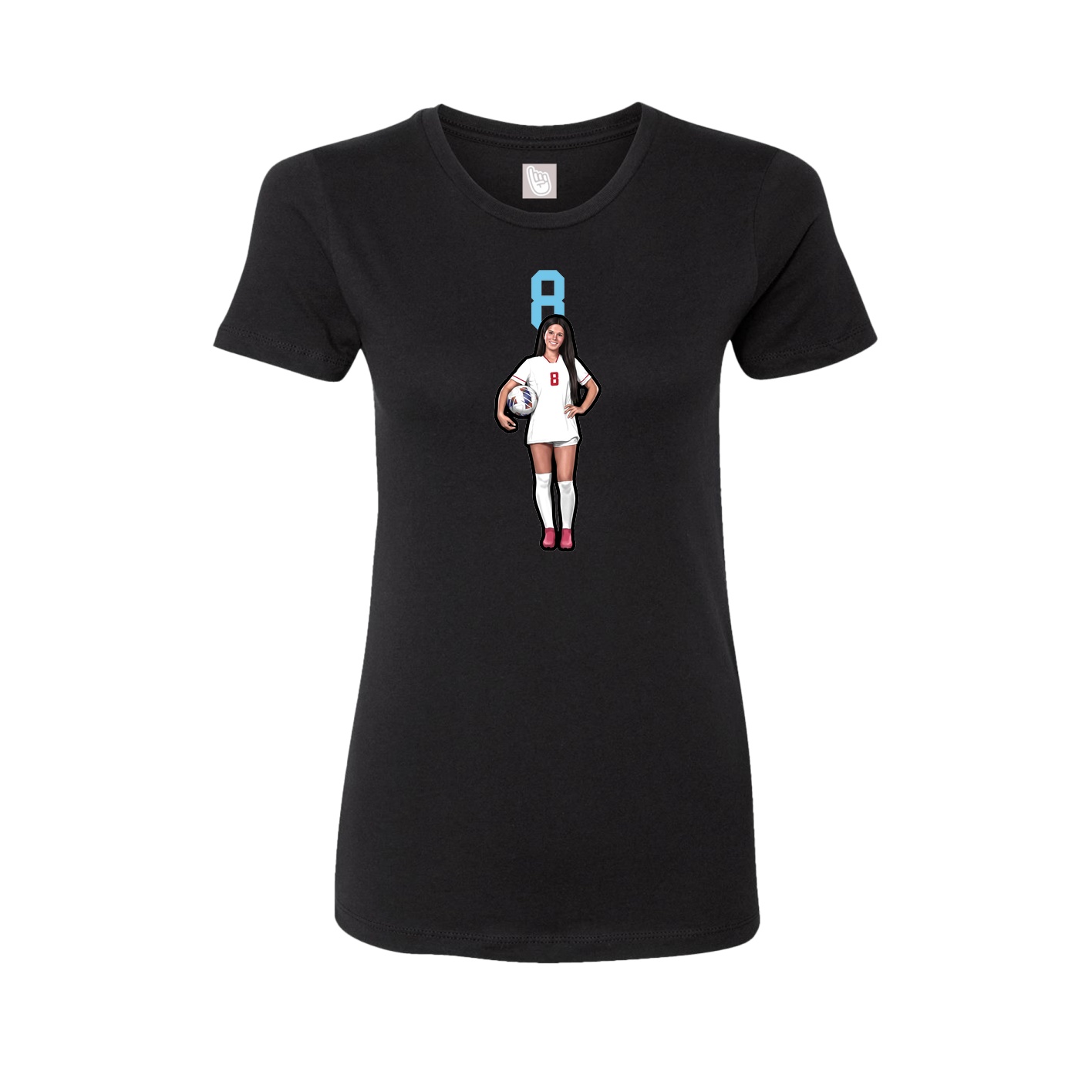 Fitted Women's Tee — Number Top in Black