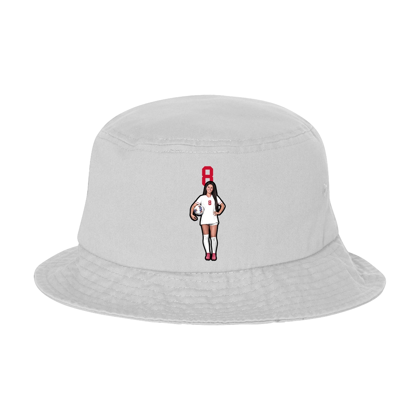 Bucket Cap — Number Top in White